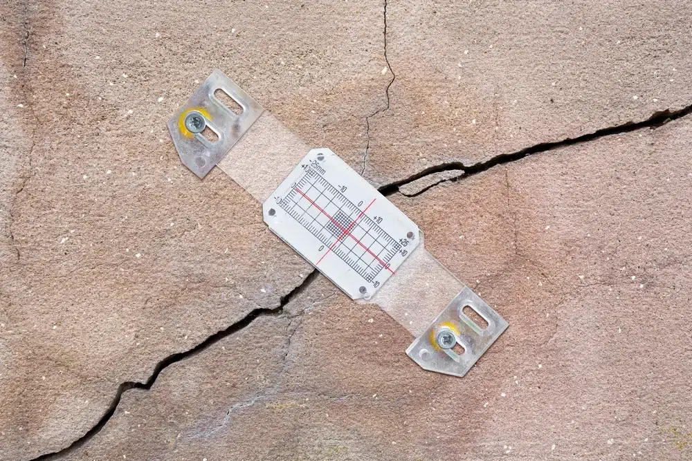 Une fissure profonde dans un vieux mur