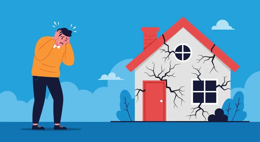 Fissures dans une maison - Habitant inquiet
