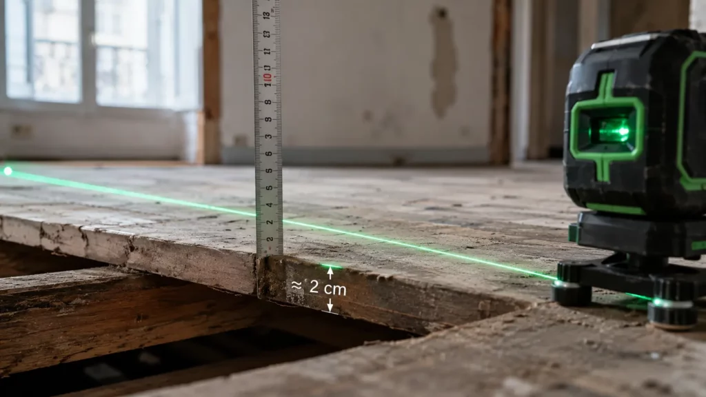 Diagnostic structure avant ragréage : pourquoi c'est indispensable? 3 Denivele sol appartement avant regrepage