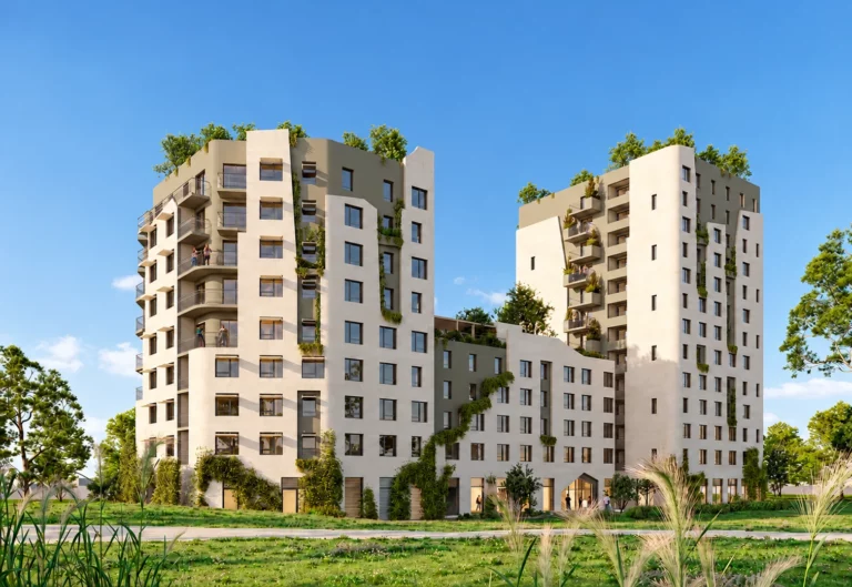 Résidence étudiante r+12 – 312 logements – montpellier (34) 2 Façades et balcons de la résidence étudiante de 312 logements à montpellier