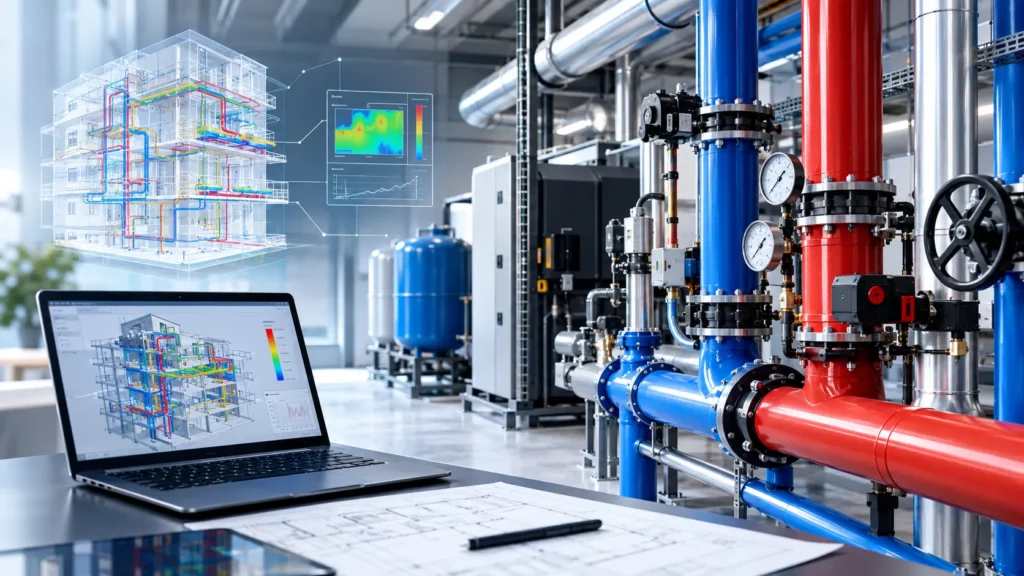 Plomberie et réseaux sanitaires 2 Découvrez la simulation hvac pour concevoir, analyser et optimiser les installations cvc, améliorer les performances énergétiques et fiabiliser vos projets techniques.